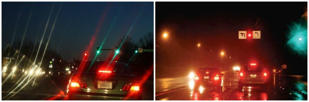 Astigmatism lights while driving at night
