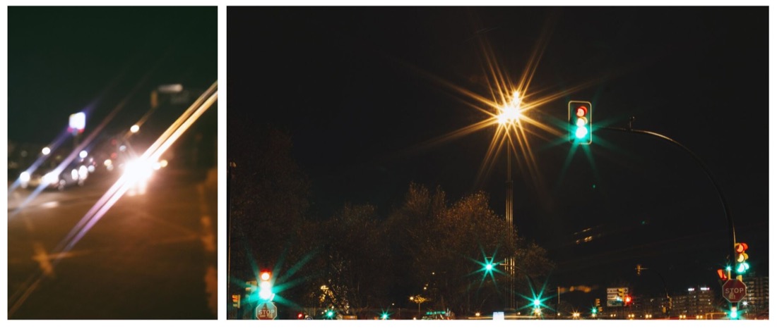 What astigmatism lights at night look like